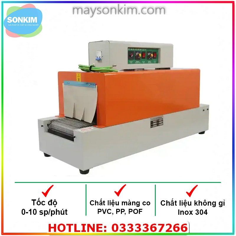 Máy co màng để bàn băng tải xích/ đũa SK6000